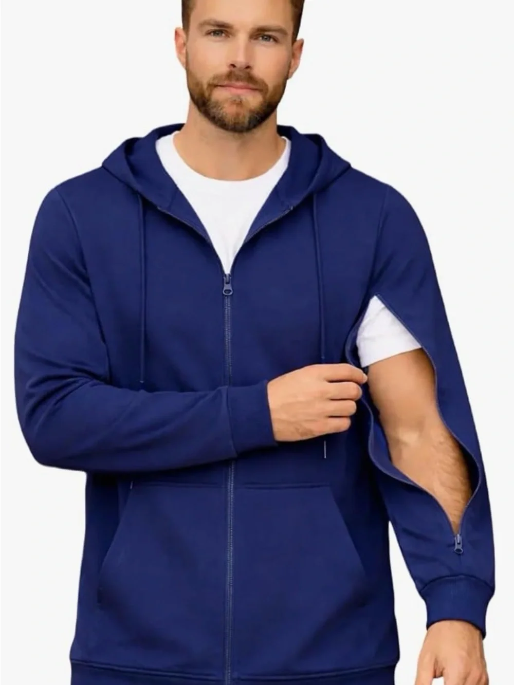 NWT USBD Unisex Dialysis Hoodie with Arm Zippers - Terry Cotton Black Size Large
